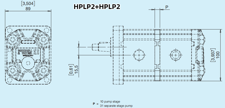 Bondioli&Pavesi邦貝HPLP2+HPLP2多級(jí)齒輪泵尺寸